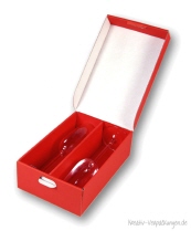 Geschenkverpackung Sektgl&auml;ser - Klappdeckelbox 216 rot
