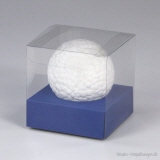 Geschenkverpackung Ball - Klarsichtbox mit blauer Kartoneinlage